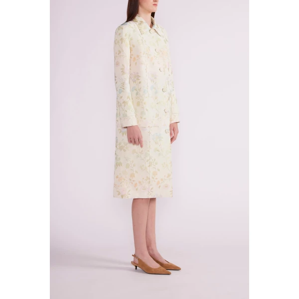 Reina Coat in Ivory Multi Jacquard - Image 4