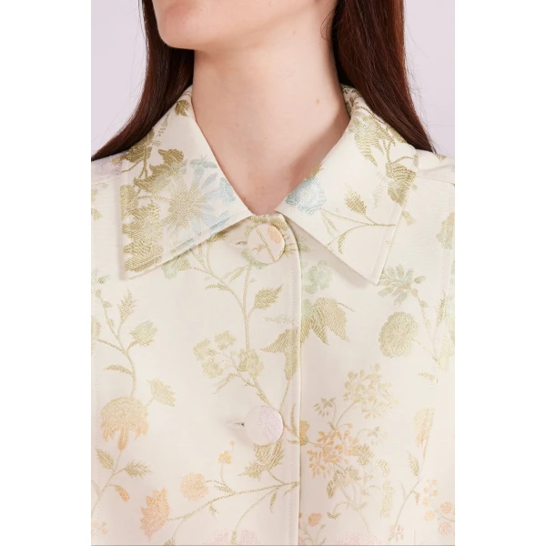 Reina Coat in Ivory Multi Jacquard - Image 6