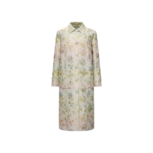 Reina Coat in Ivory Multi Jacquard