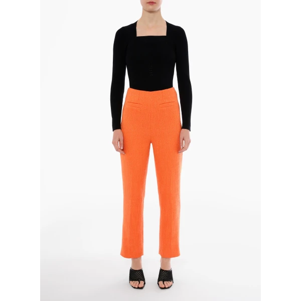 Renata Trousers in Bright Orange Tweed - Image 2