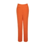 Dries Van Noten Renata Trousers in Bright Orange Tweed