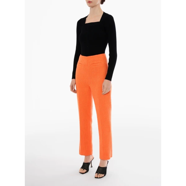 Renata Trousers in Bright Orange Tweed - Image 3