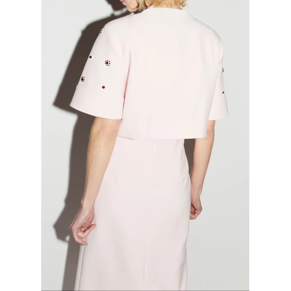 River Jacket in Pink Embellished Crepe - Image 5