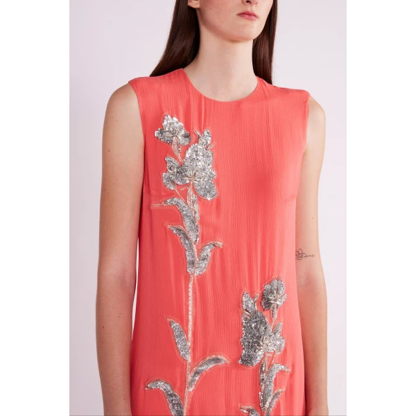 Rosetta Dress in Coral Chiffon - Image 5