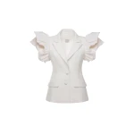 Dries Van Noten Rosita Jacket in White Crepe