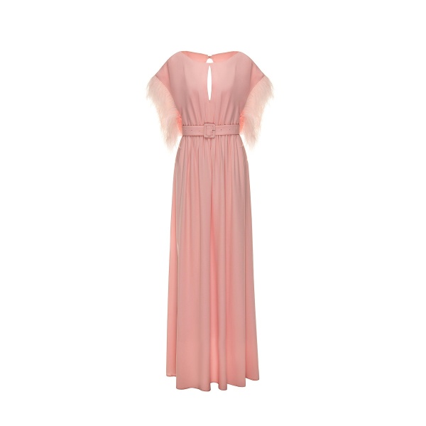 Dries Van Noten Rulla Gown in Pink Quartz Sable