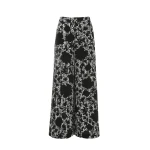 Dries Van Noten Sawyer Trousers in White Black Crepe Chine