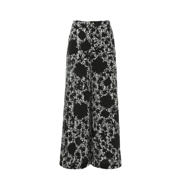 Sawyer Trousers in White Black Crepe Chine