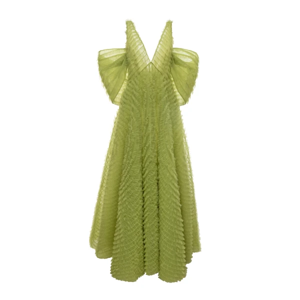Dries Van Noten Selma Gown in Citronelle Tulle