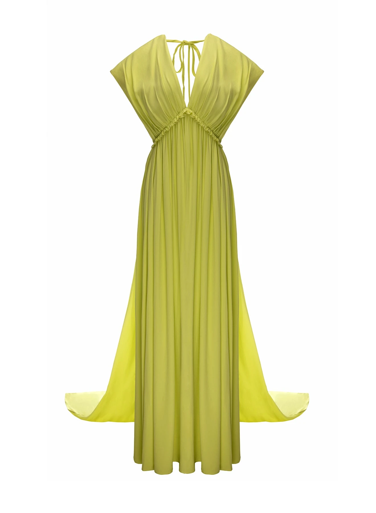 Dries Van Noten Somer Gown in Wild Lime Sable | Evening Gowns | Coveti Dries Van Noten Somer Gown in Wild Lime Sable