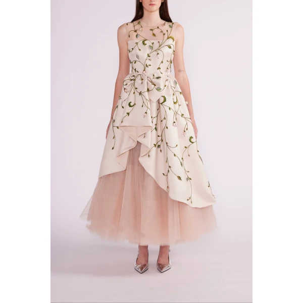 Thelma Dress in Blush Duchesse - Image 3