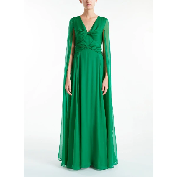Theodora Gown in Emerald Green Voile - Image 2