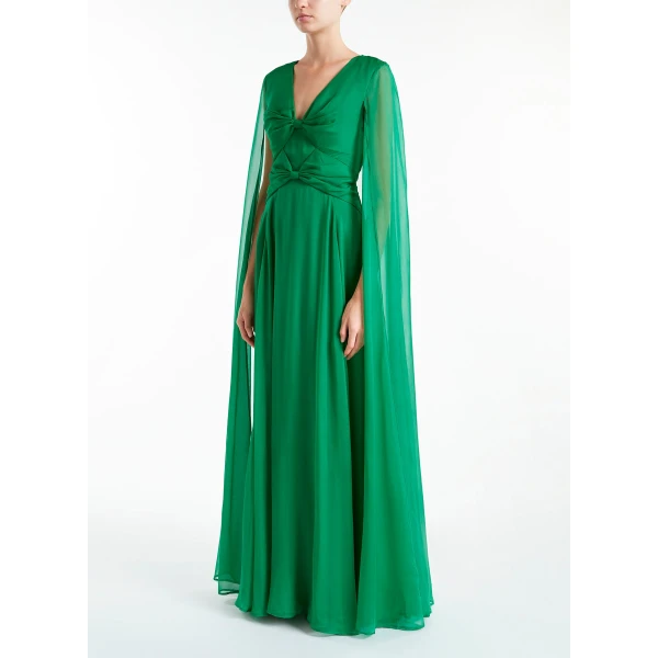 Theodora Gown in Emerald Green Voile - Image 3