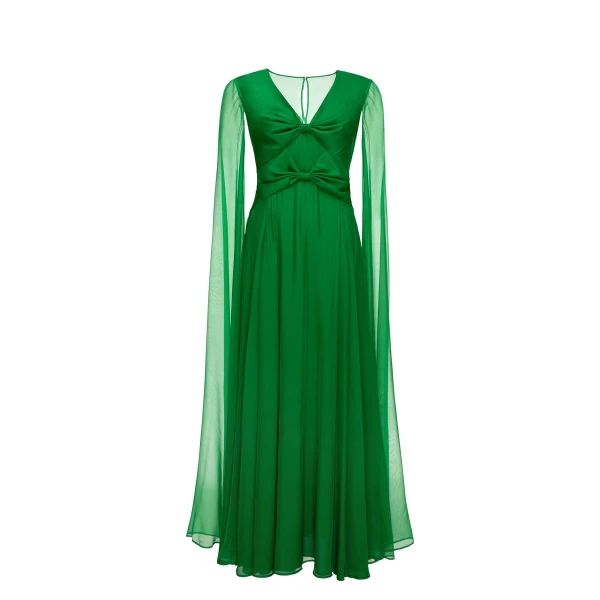 Theodora Gown in Emerald Green Voile