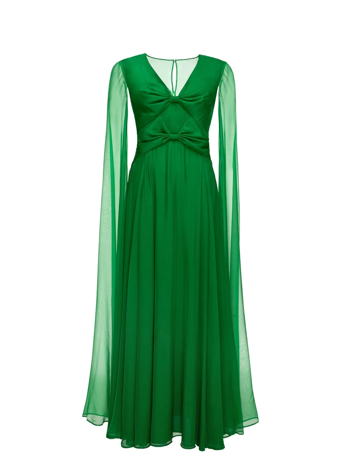Dries Van Noten Theodora Gown in Emerald Green Voile | Evening Gowns | Coveti Dries Van Noten Theodora Gown in Emerald Green Voile