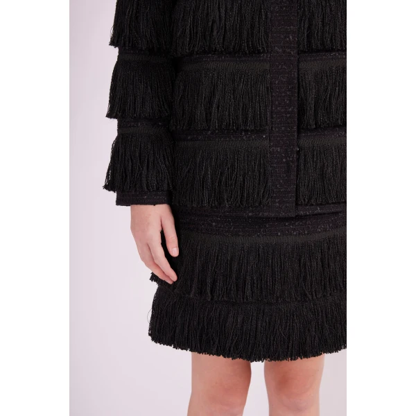 Twilly Mini Skirt in Black Tweed - Image 6