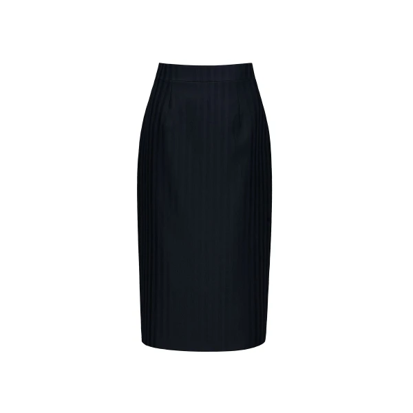 Vania Midi Skirt in Black Tailoring