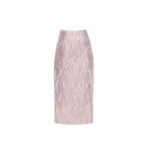 Dries Van Noten Vania Midi Skirt in Pink Cloque