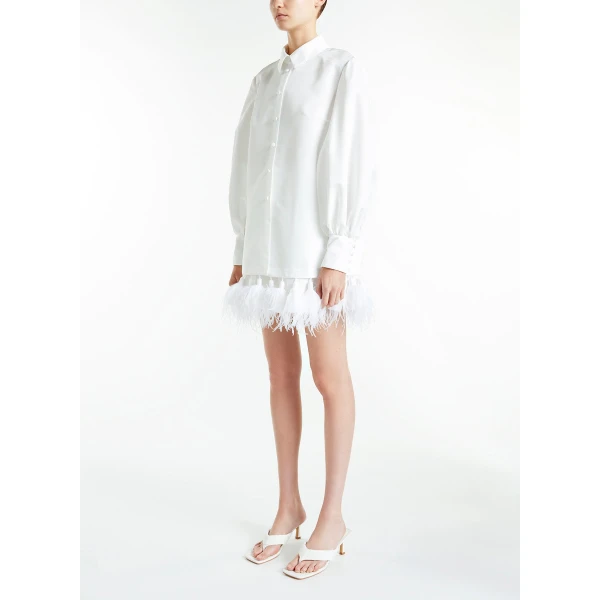 Vivi Dress in White Faille - Image 3