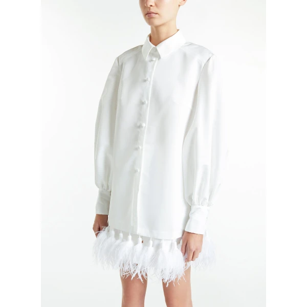 Vivi Dress in White Faille - Image 5