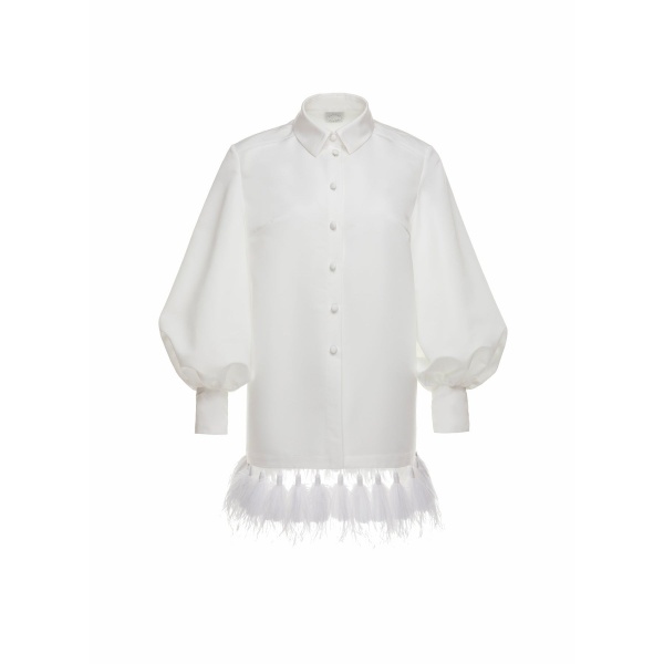 Dries Van Noten Vivi Dress in White Faille