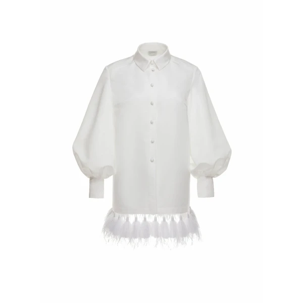 Vivi Dress in White Faille