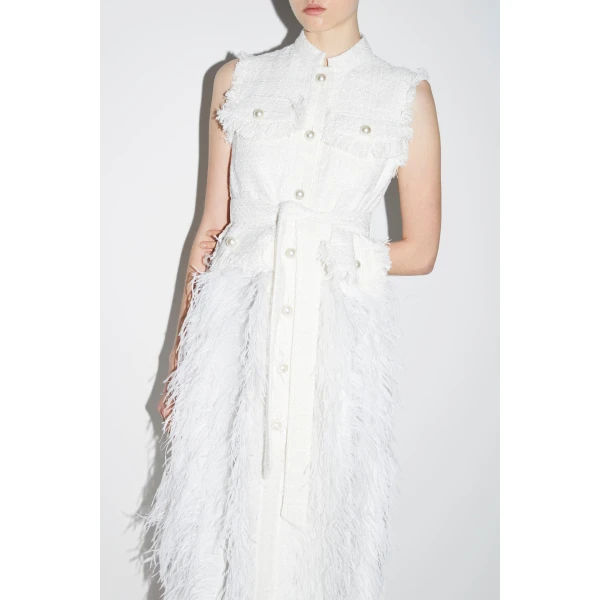 Wyatt Gilet in Ivory Tweed - Image 2