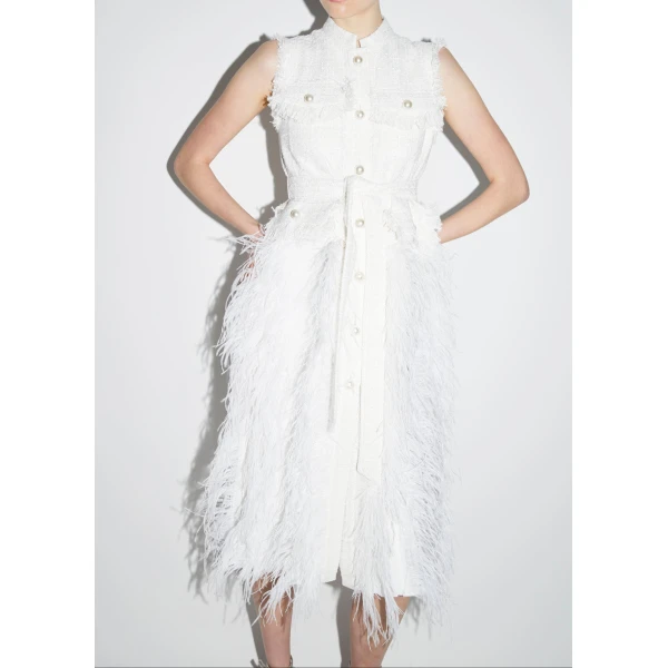 Wyatt Gilet in Ivory Tweed - Image 4