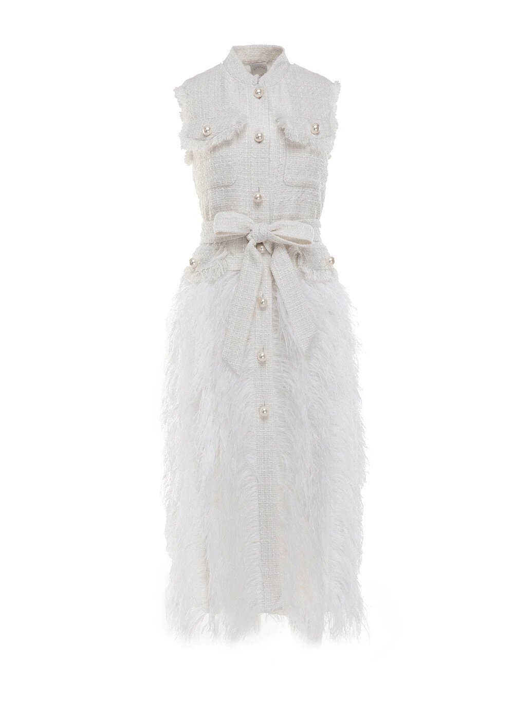 Dries Van Noten Wyatt Gilet in Ivory Tweed | Vests | Coveti Dries Van Noten Wyatt Gilet in Ivory Tweed