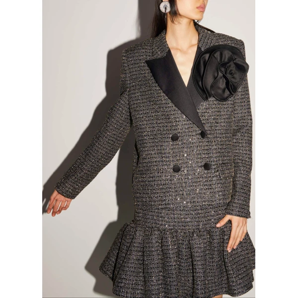 Yves Jacket in Black Gold Lurex Tweed - Image 4