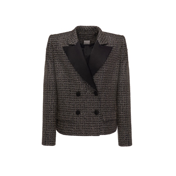 Dries Van Noten Yves Jacket in Black Gold Lurex Tweed