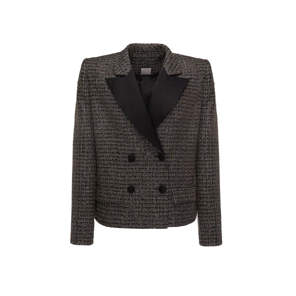 Yves Jacket in Black Gold Lurex Tweed
