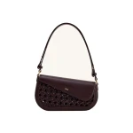 JW PEI Addisyn Cutout Woven Shoulder Bag in Burgundy