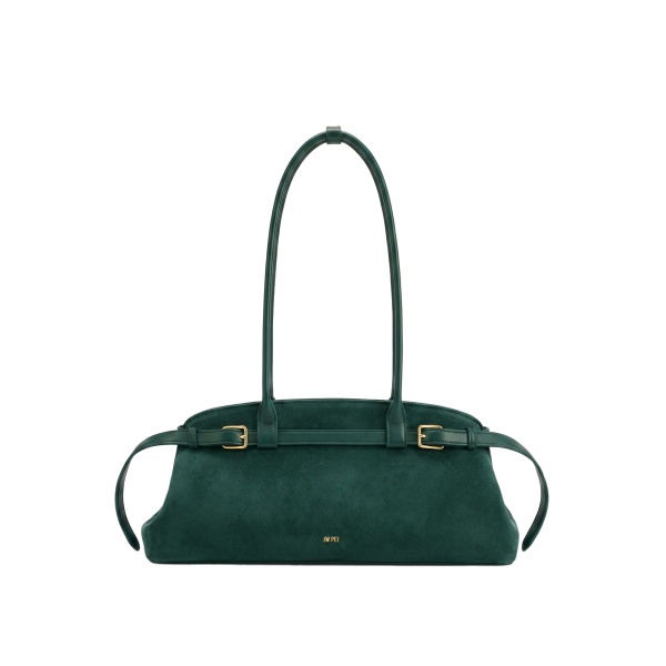 JW PEI Arden Faux Suede Belt Detail East-West Shoulder Bag in Dark Green