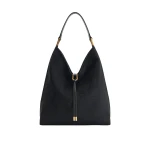 JW PEI Aria Faux Suede Shoulder Bag in Black