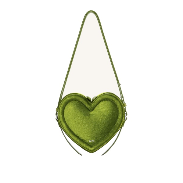 JW PEI Arlene Velvet Heart Shaped Bag in Green