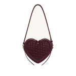 JW PEI Arlene Woven Heart Shape Crossbody Bag in Deep Burgundy