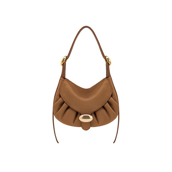 JW PEI Avery Faux Suede Draped Hobo Bag in Camel