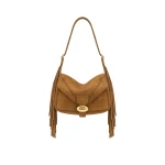 JW PEI Avery Fringe Faux Suede Shoulder Bag in Brown