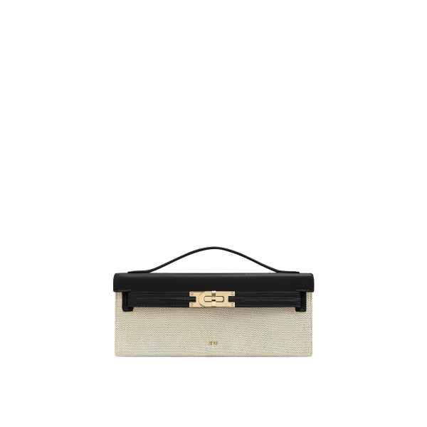 JW PEI Bria Structured Top Handle Bag in Black Canvas