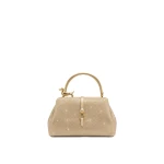 JW PEI Bruna Artificial Crystal Dachshund Metal Handle Top Handle Bag in Champagne