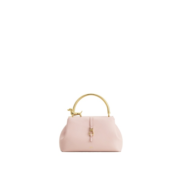 JW PEI Bruna Dachshund Metal Handle Top Handle Bag in Light Pink