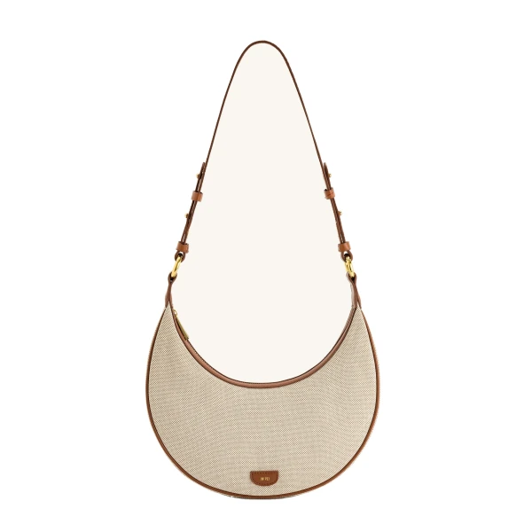JW PEI Carly Canvas Saddle Bag in Beige