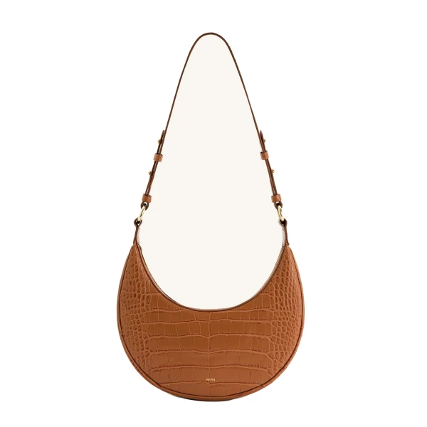 JW PEI Carly Saddle Bag in Acorn Brown Croc