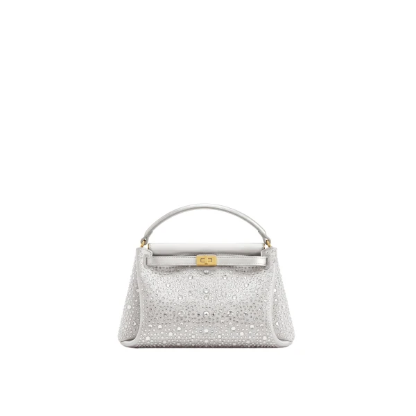 JW PEI Carmen Artificial Crystal Top Handle Bag in Light Gray