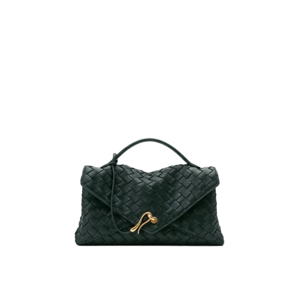 JW PEI Celeste Woven Envelope Bag in Dark Ink Green