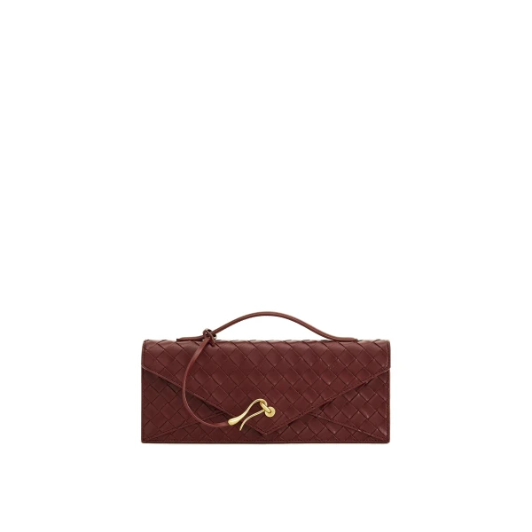 JW PEI Celeste Woven Textured Envelope Top Handle Bag in Burgundy