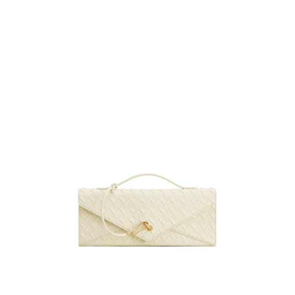 JW PEI Celeste Woven Textured Envelope Top Handle Bag in Ivory