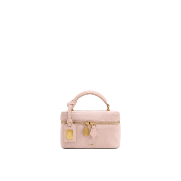 JW PEI Cleo Faux Suede Box Shape Top Handle Bag in Pink