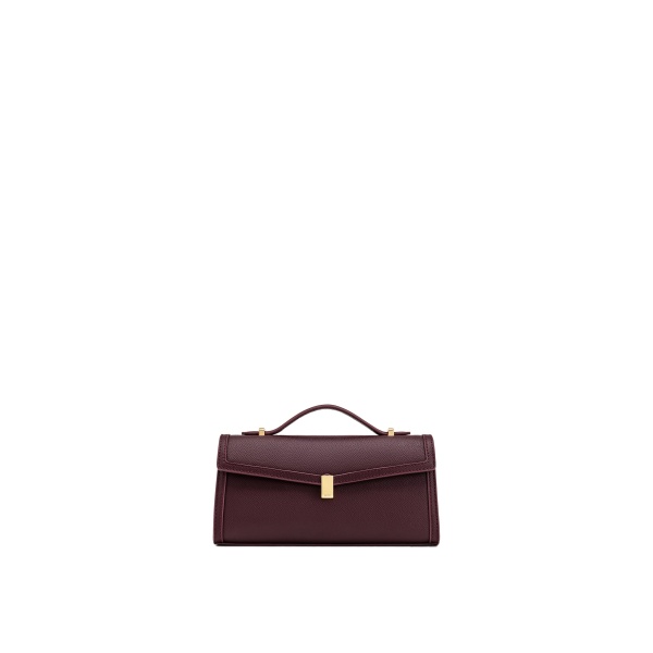 JW PEI Delphine Saffiano Top Handle Bag in Deep Burgundy